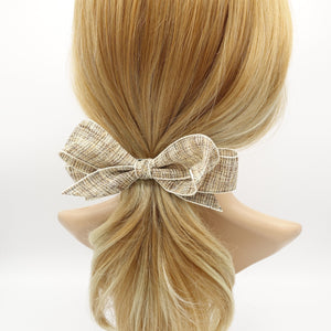 veryshine.com Barrette (Bow) Beige linen hair bow hair accessory for women