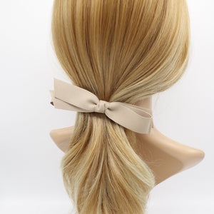 veryshine.com Barrette (Bow) Beige straight hair bow, folded hair bow, solid hair bow for women