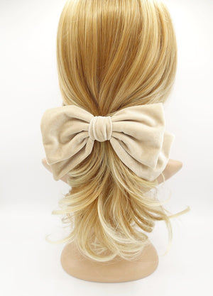 veryshine.com Barrette (Bow) Beige Texas velvet bow french hair barrette big hair bow  accessory for women