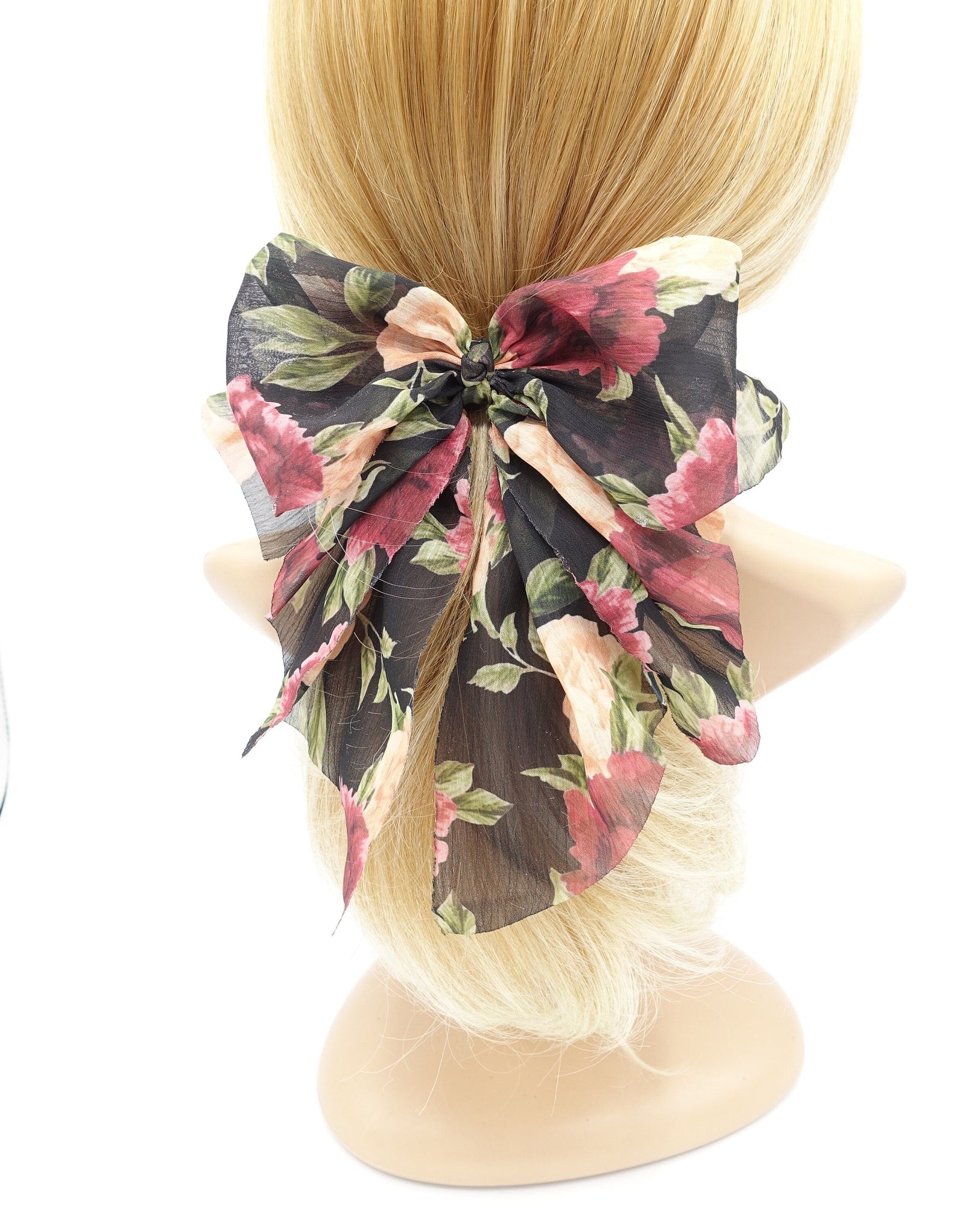 veryshine.com Barrette (Bow) big floral chiffon hair bow feminine hair accessory