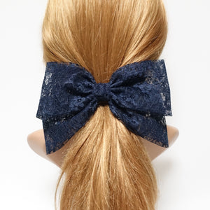 veryshine.com Barrette (Bow) big floral lace layered bow Texas hair bow french barrette