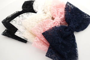 veryshine.com Barrette (Bow) big floral lace layered bow Texas hair bow french barrette