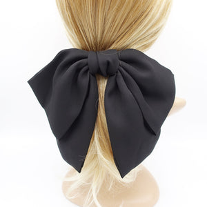 veryshine.com Barrette (Bow) Black big hair bow, drape hair bow, chiffon hair bow for women