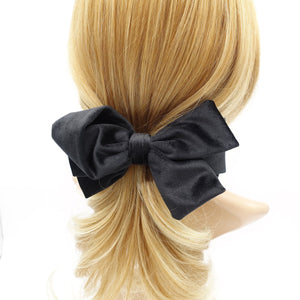 veryshine.com Barrette (Bow) Black cotton velvet hair bow asymmetric style pattern women hair accessory