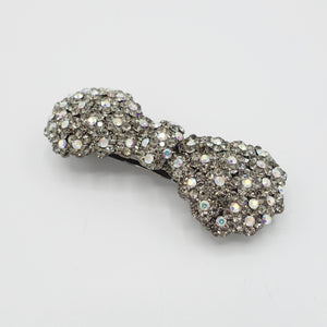 veryshine.com Barrette (Bow) Black diamond rhinestone embellished small hair bow barrette