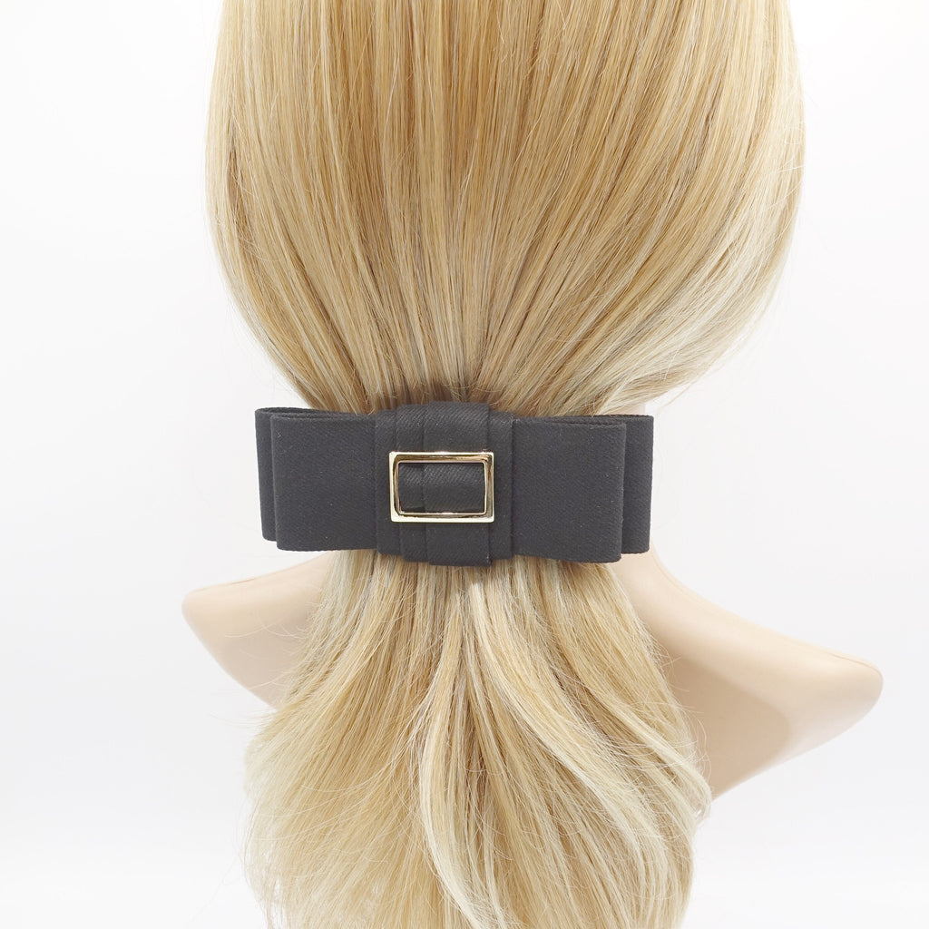 veryshine.com Barrette (Bow) Black flat hair bow, woolen hair bow, hair bow shop for women