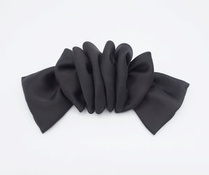 veryshine.com Barrette (Bow) Black satin ruffle hair bow for women