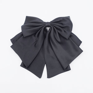 veryshine.com Barrette (Bow) Black satin suit hair bow classic hair accessory for women