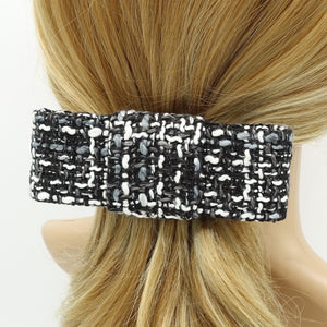 veryshine.com Barrette (Bow) Black tweed hair bow flat style french barrette Autumn Winter hair accessory for women