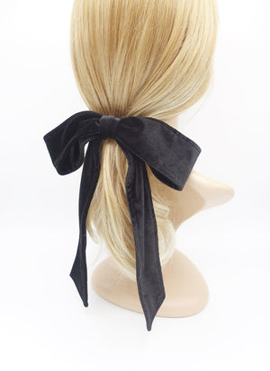 veryshine.com Barrette (Bow) Black velvet bow barrette, velvet tailed bow, neat velvet hair bow for women