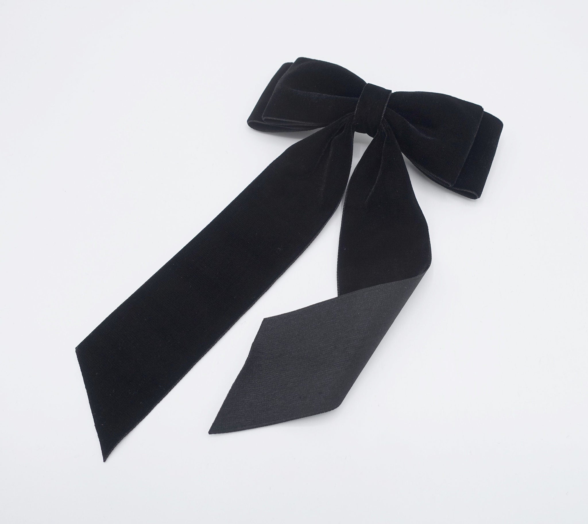 black velvet bow barrette 