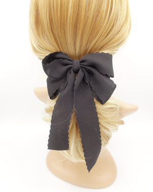 veryshine.com Barrette (Bow) Black wave edge hair bow long tail hair barrette women hair accessory