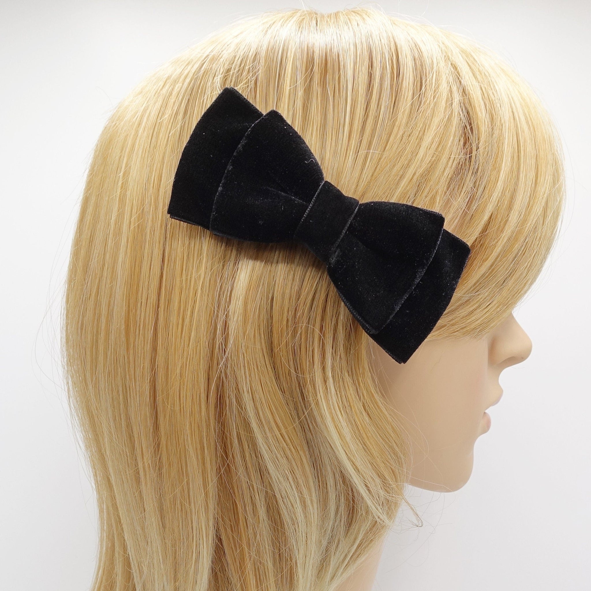 veryshine.com Barrette (Bow) bow clip Black velvet hair bow, Naomi hair bow, practical hair bow, must-have hair bow for women