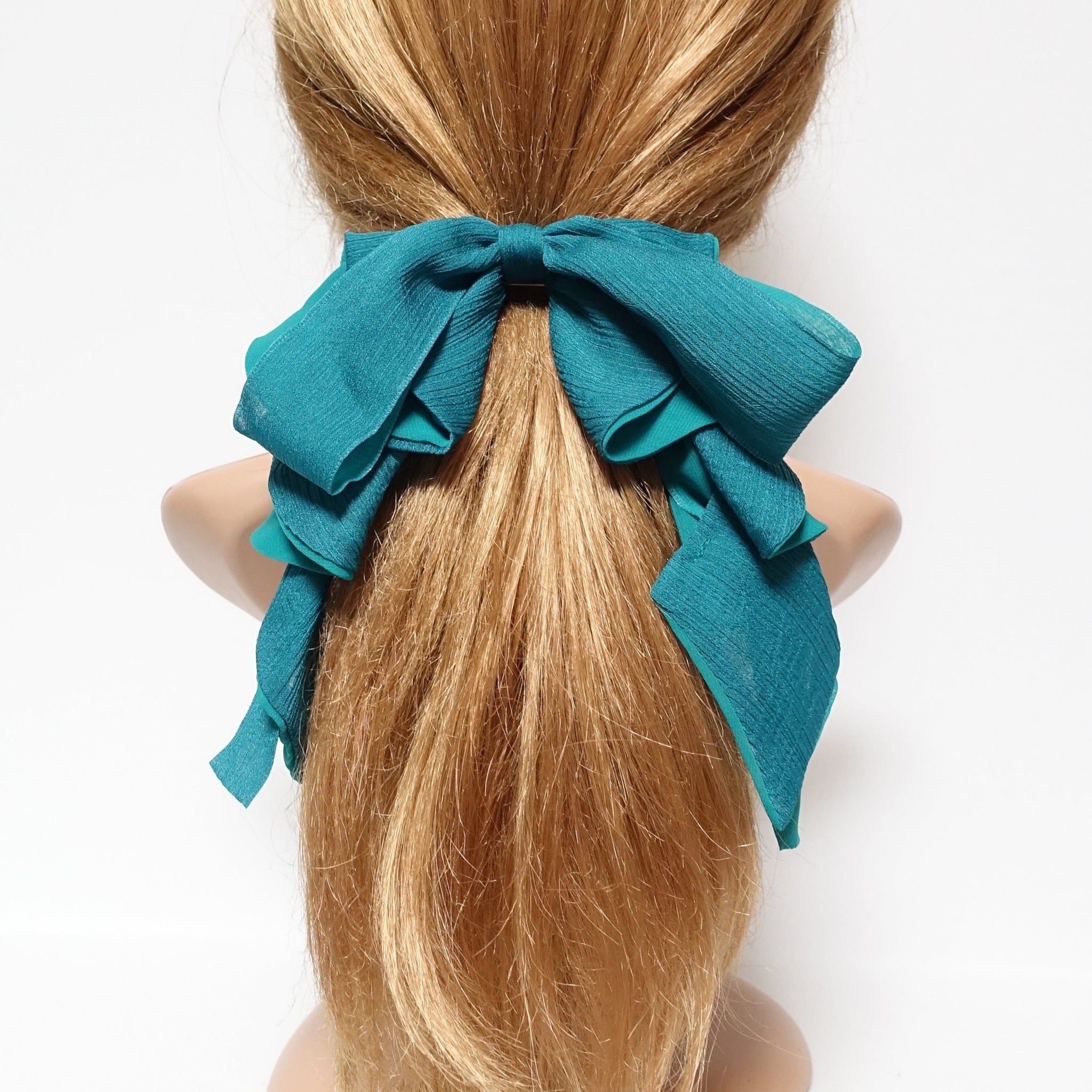 veryshine.com Barrette (Bow) cancan chiffon ruffle bow folding wave hair french barrette woman hair accessory