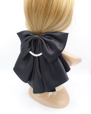 veryshine.com Barrette (Bow) classic satin hair bow, necklace hair bow, jeweled hair bow for women by VeryShine