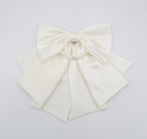 veryshine.com Barrette (Bow) classic satin hair bow, necklace hair bow, jeweled hair bow for women by VeryShine