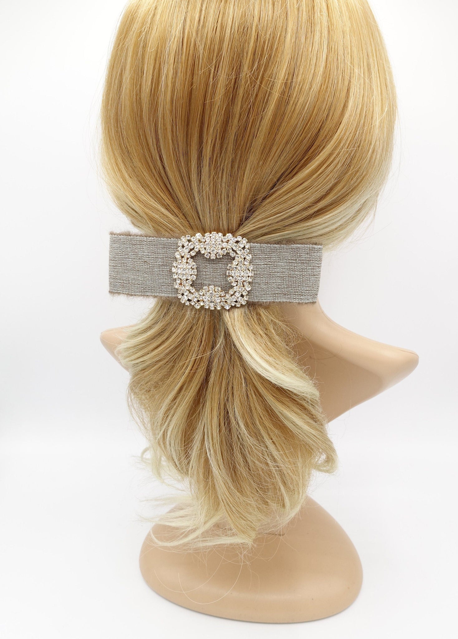 veryshine.com Barrette (Bow) classical fabric hair bow bling buckle frayed trim hair accessory for women