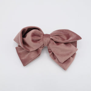 veryshine.com Barrette (Bow) cotton velvet hair bow asymmetric style pattern women hair accessory