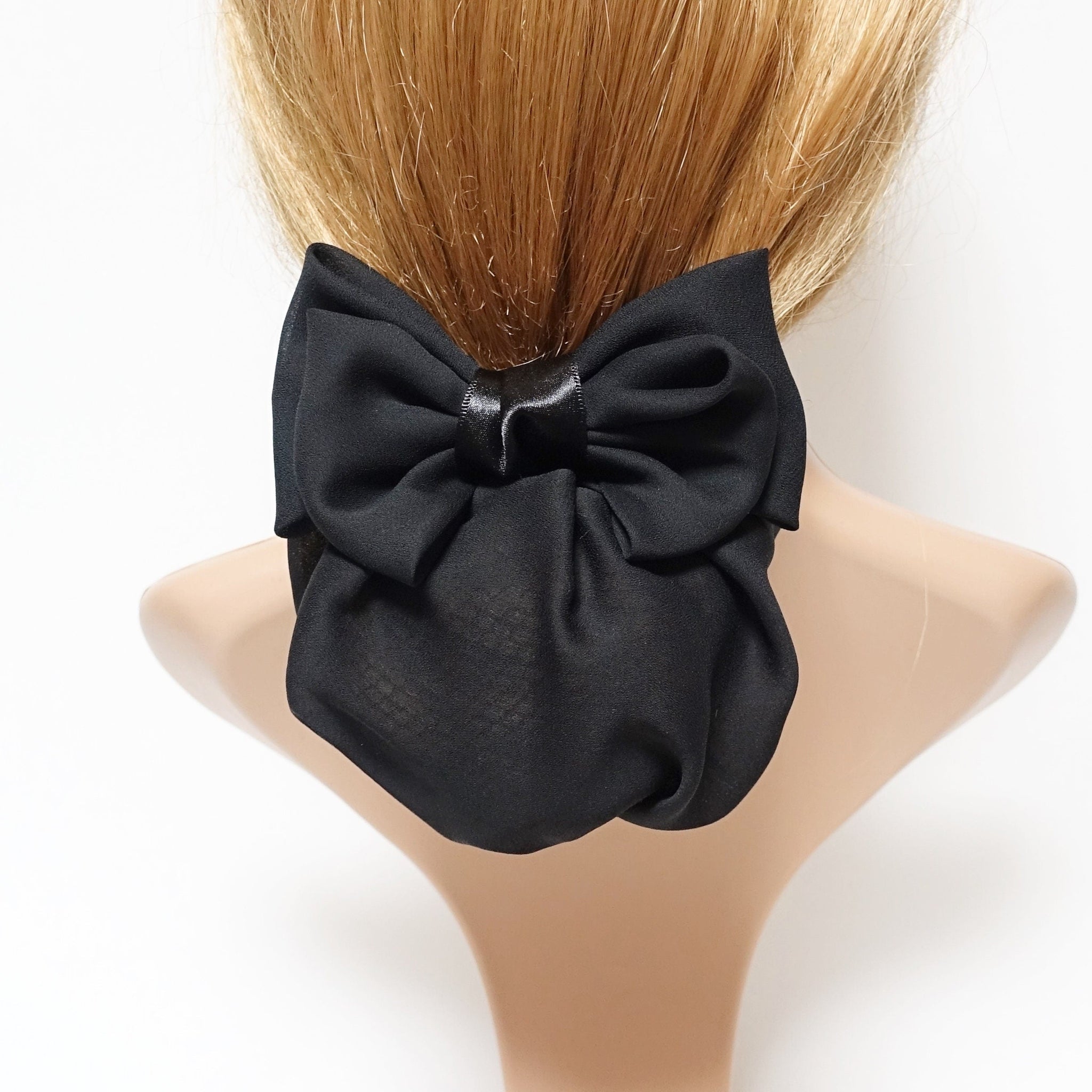 veryshine.com Barrette (Bow) covered snood net professional hair bow french barrette