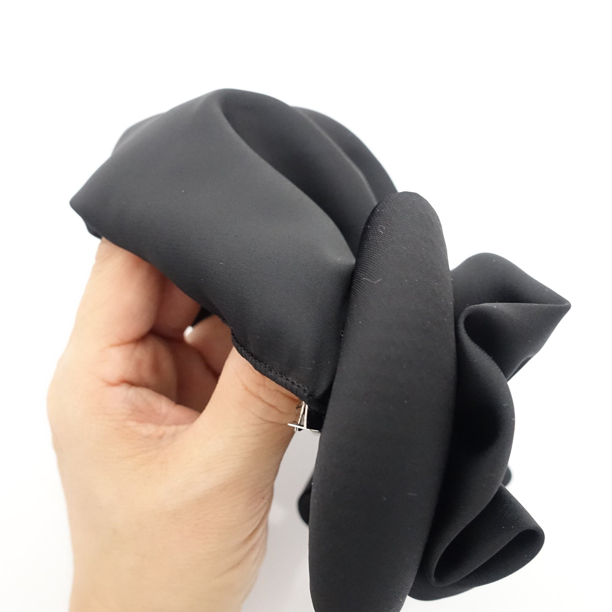veryshine.com Barrette (Bow) covered snood net professional hair bow french barrette