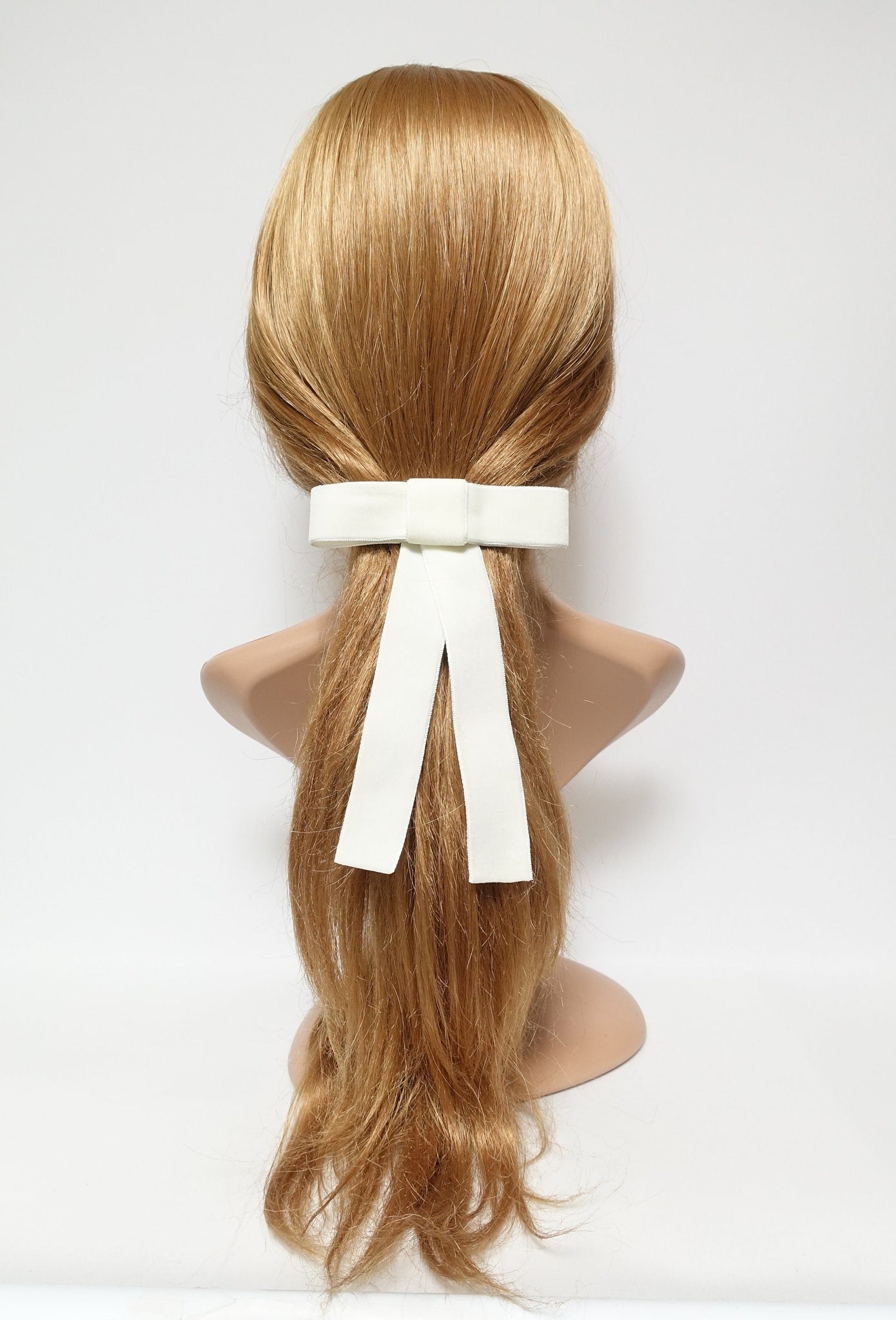 veryshine.com Barrette (Bow) Cream Velvet bow simple stylish black velvet hair accessory 0.98 inch width