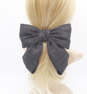 veryshine.com Barrette (Bow) Diamond pattern satin hair bow
