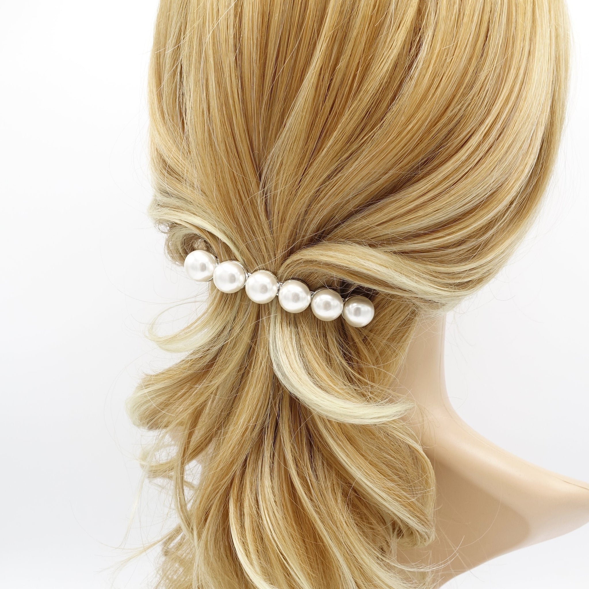 veryshine.com Barrette (Bow) donuts pearl embellished french barrette women hair accessory