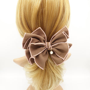 veryshine.com Barrette (Bow) double colored edge hair bow pleated women hair accessory