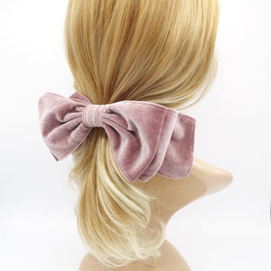 veryshine.com Barrette (Bow) Dusty pink double layered velvet hair bow stylish hair hair accessory for women