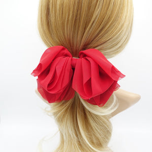 veryshine.com Barrette (Bow) Red floppy hair bow chiffon multi layered bow women hair accessory