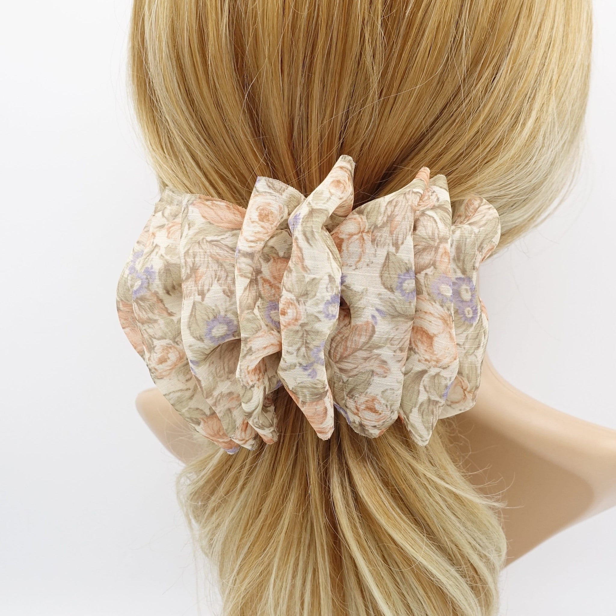 veryshine.com Barrette (Bow) florl chiffon ruffle flower hair barrette woman hair accessory