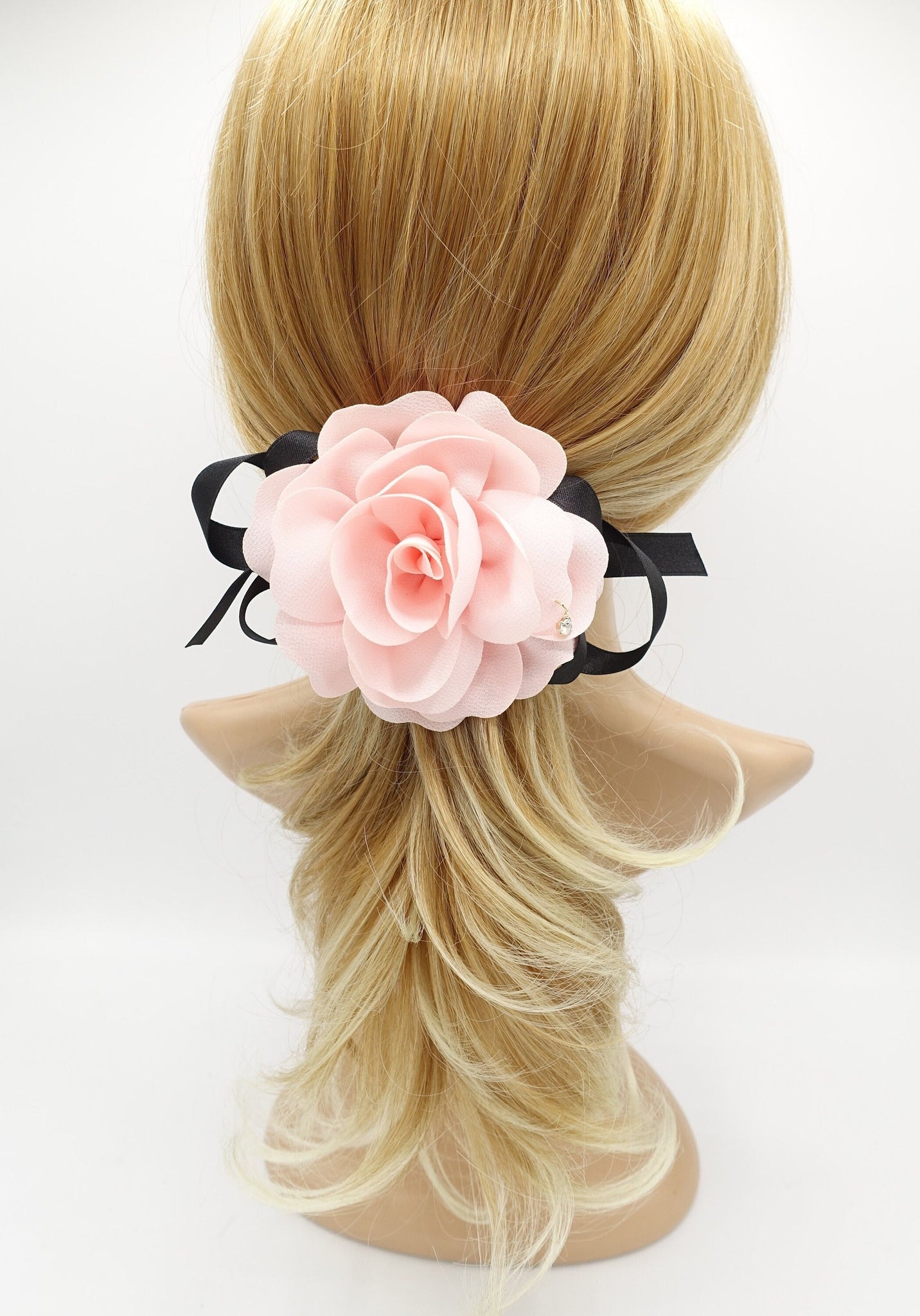veryshine.com Barrette (Bow) flower satin bow knot french hair barrette women hair clip