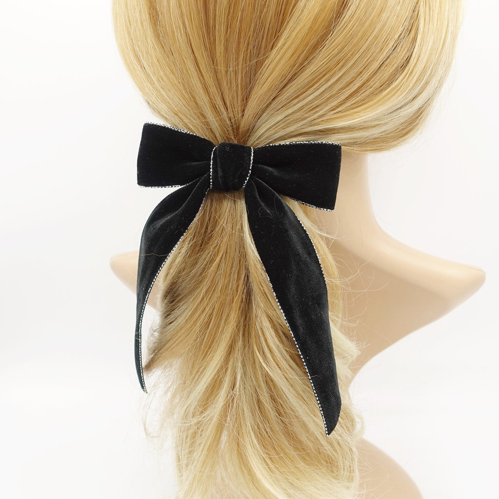 veryshine.com Barrette (Bow) glittering edge velvet hair bow  VS-202104