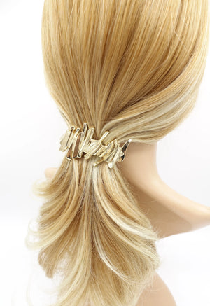 veryshine.com Barrette (Bow) Gold metal hair barrette, order and disorder barrette, shiny hair barrette for women