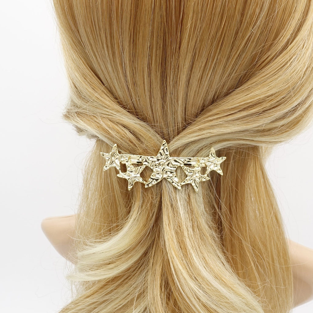 veryshine.com Barrette (Bow) Gold star hair barrette metal hair accessory for women