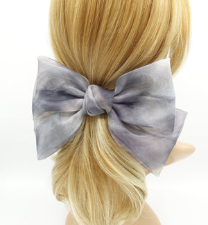 veryshine.com Barrette (Bow) Gray organza galaxy big hair bow women hair accessory