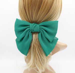 veryshine.com Barrette (Bow) Green silky chiffon big K bow feminine hair accessory for women