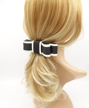 veryshine.com Barrette (Bow) grosgrain hair bow wave edge layered two tone flat bow women hair accessories
