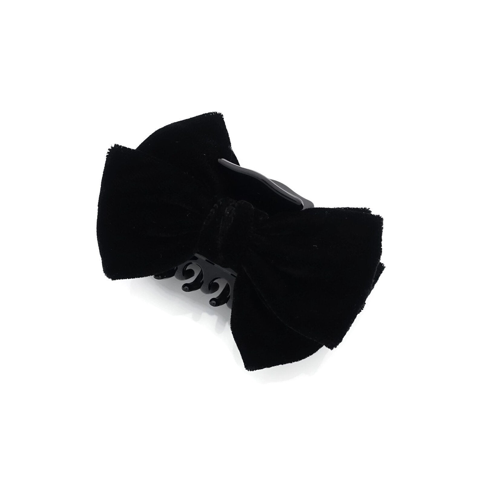 veryshine.com Barrette (Bow) Handmade Black Silk Velvet Hair Bow Collection Claw Clip French Barrette Series Black Bow Hair Accessories