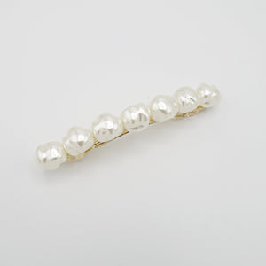 veryshine.com Barrette (Bow) irregular pearl embellished french hair barrette women hair accessories