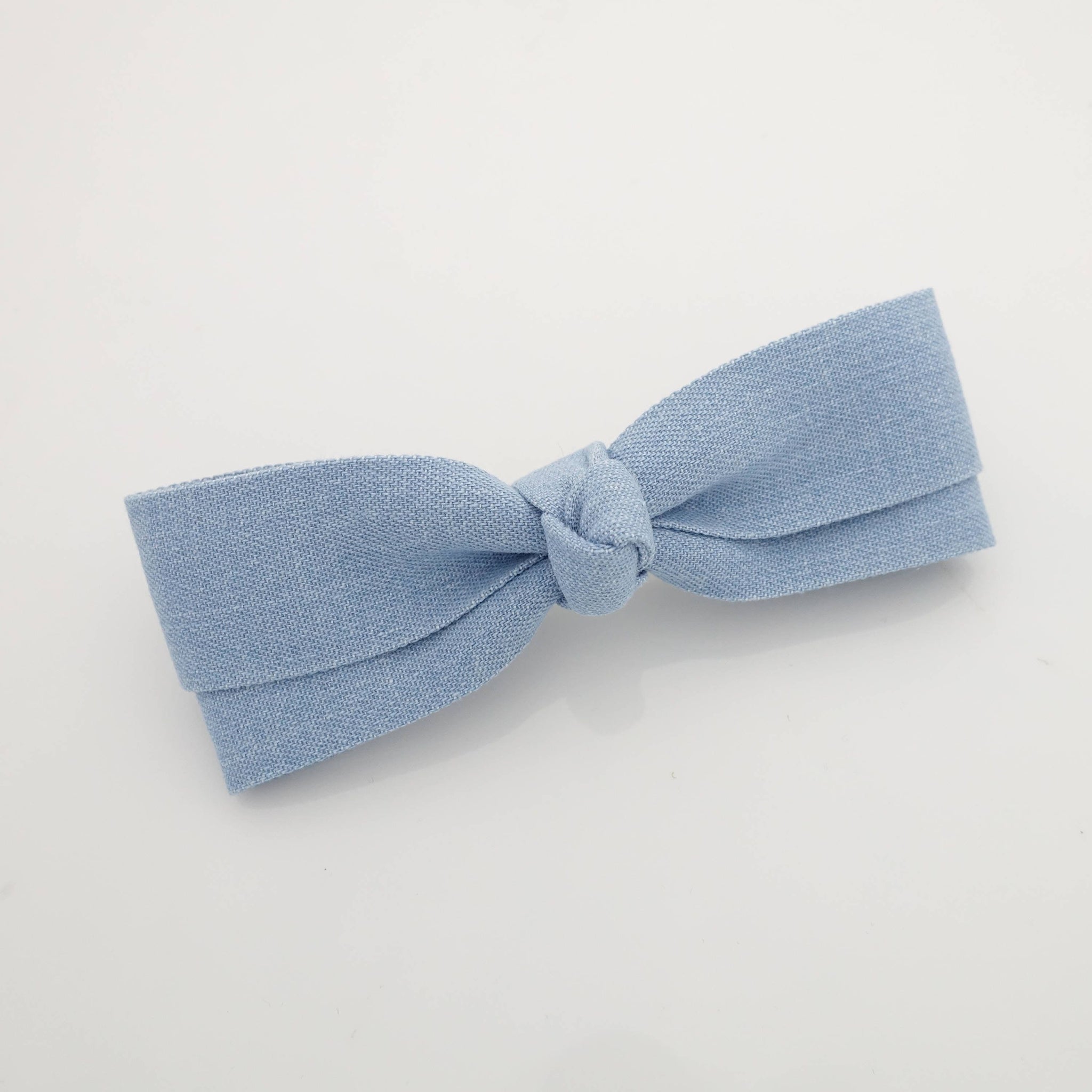 veryshine.com Barrette (Bow) Light blue Denim Slim Layered Loop Bow French Hair Barrette for Women