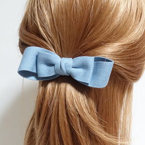 veryshine.com Barrette (Bow) Light Blue Handmade Denim Jean layer bow French hair Barrettes
