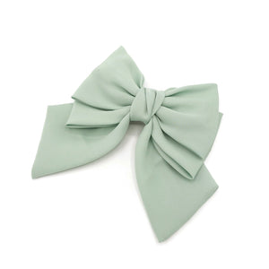 veryshine.com Barrette (Bow) Mint thick double layered tail hair bow chiffon hair barrette for women