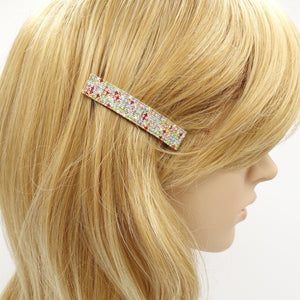 veryshine.com Barrette (Bow) Multi random rhinestone embellished rectangle mini hair barrette woman hair accessories