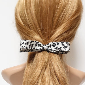 veryshine.com Barrette (Bow) narrow satin hair bow leopard print bow french barrette women hair accessory
