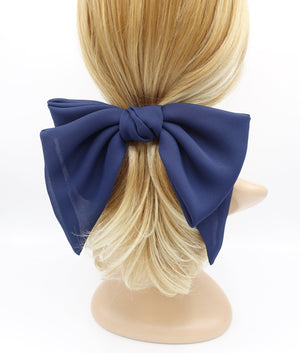 veryshine.com Barrette (Bow) Navy chiffon hair bow, Aura hair bow, must-have hair bows for women