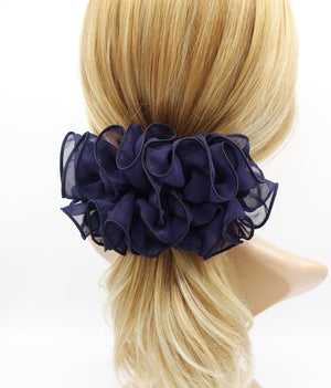 chiffon ruffle flower hair barrette woman hair accessory