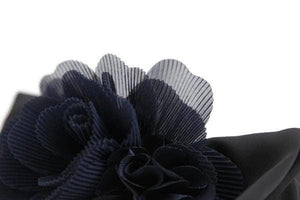 veryshine.com Barrette (Bow) Navy Pleat flower french barrette  black bow french hair barrette elegant woman hair accessories
