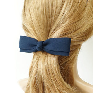 veryshine.com Barrette (Bow) Navy Slim and straight Hair Bow French Barrettes Women Hair Accessories