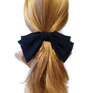 veryshine.com Barrette (Bow) Navy Texas chiffon bow french hair barrette big hair bow for Women